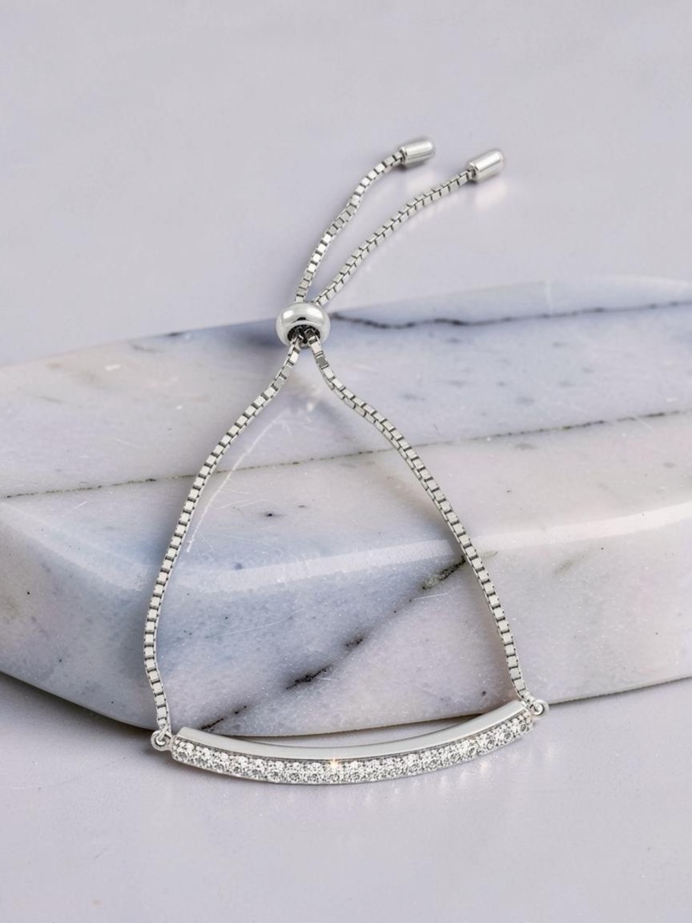 Rhinestone Crystal Pavé Bar Bracelet in sterling .925